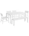 Linon Holland Aluminum 7pc Dining Set In White