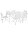 Linon Holland Aluminum 7pc Dining Set In White