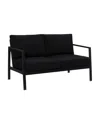 Linon Home Decor Acadian Outdoor Loveseat In Black