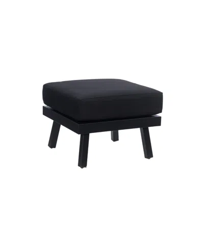 Linon Home Decor Acadian Outdoor Ottoman In Black