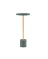 Linon Home Decor Powell Furniture Alberu Drink Table In Gold With Green Marble