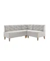 Linon Home Decor Powell Furniture Allard Nook In Natural With Light Gray Fabric