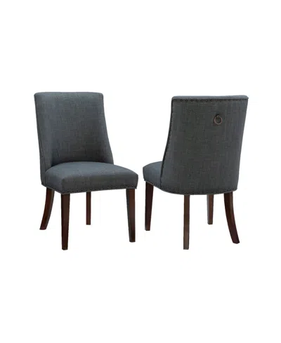Linon Home Decor Powell Furniture Allard Upholstered Dining Chairs In Espresso,gray