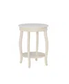 Linon Home Decor Powell Furniture Andover Round Side Table In White