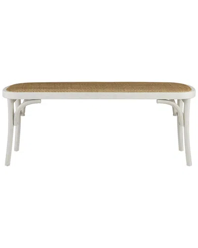 Linon Hyde White Bentwood Bench