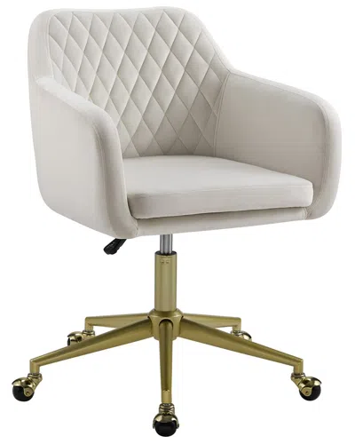 Linon Imogen Quilted Office Chair In White