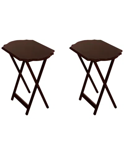 Linon Joelle Pair Of Snack Trays In Multi