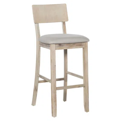Linon Jordan 30 In Gray Wash Bar Stool In Neutral