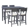 Linon Jorissen 5pc Tavern Set Dark Charcoal In Gray