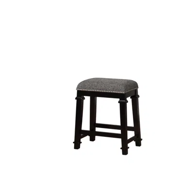 Linon Kennedy Black And White Tweed Backless Counter Stool