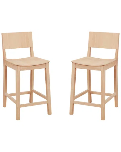 Linon Kentucky Pack Of 2 Counter Stools In Neutral