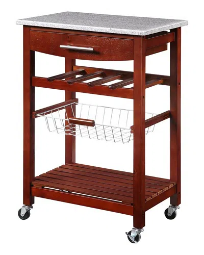 Linon Kitchen Island Granite Top In Brown