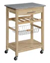 Linon Kitchen Island Granite Top In Brown