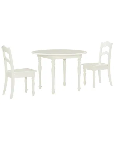 Linon Lacey Kids Table & 2 Chairs In White
