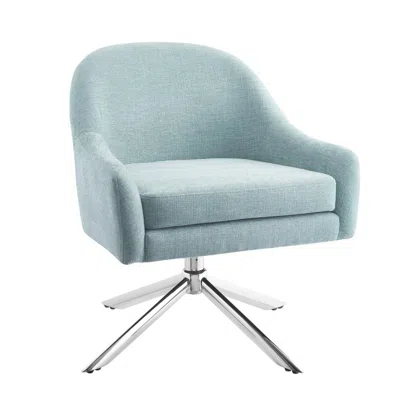 Linon Lachlan Capri Swivel Accent Chair In Blue
