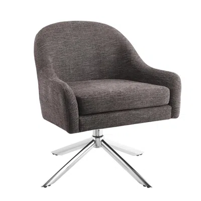 Linon Lachlan Granite Swivel Accent Chair In Gray