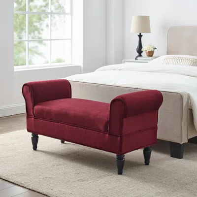 Linon Lillian Bench Berry In Red