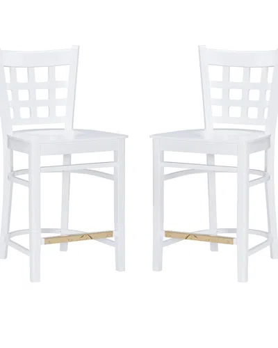 Linon Lola White Counter Stools Set Of 2