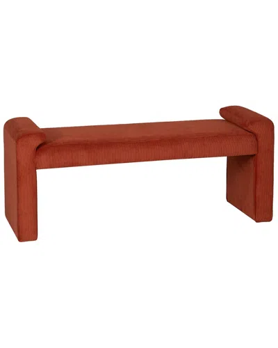 Linon Lollie Corduroy Bench In Brown