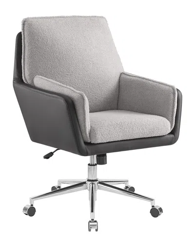 Linon Maddie Swivel Office Chair In Gray