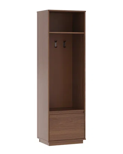 Linon Maxton Mid Century Hall Tree In Brown