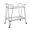 Linon Mid-century Bar Cart Silver In Metallic