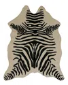 Linon Mini Zebra Design Area Rug In Ivory