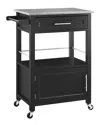 Linon Mitchell Black Kitchen Cart In Black