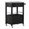 Linon Mitchell Black Kitchen Cart With Granite Top In Black