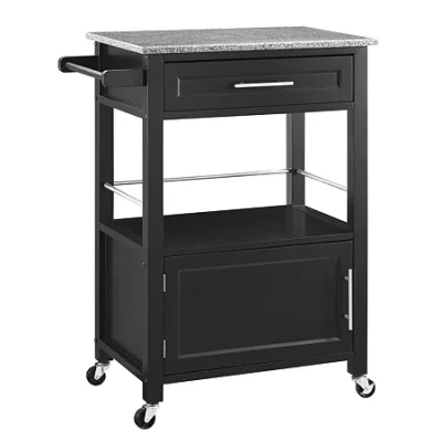 Linon Mitchell Kitchen Cart In Black