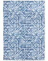 Linon Motif Printed Soft Ingrain Area Rug In Blue
