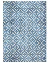 Linon Motif Printed Soft Linear Area Rug In Blue