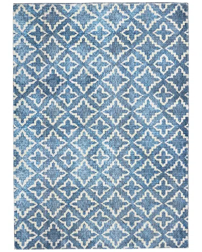 Linon Motif Printed Soft Linear Area Rug In Blue