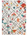 Linon Motif Printed Soft Roboto Area Rug In Ivory