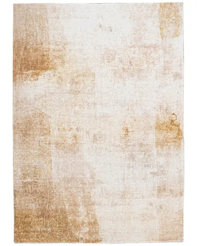 Linon Motif Printed Soft Simone Area Rug In White