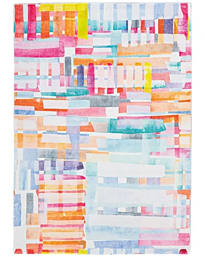 Linon Motif Printed Soft Swatch Area Rug In Pink