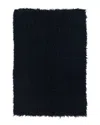 Linon Flokati Solid Woven Rectangular Area Rug In Black