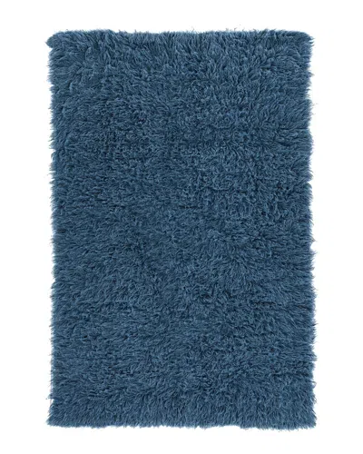 Linon New Flokati 1400gr Wool Area Rug In Blue