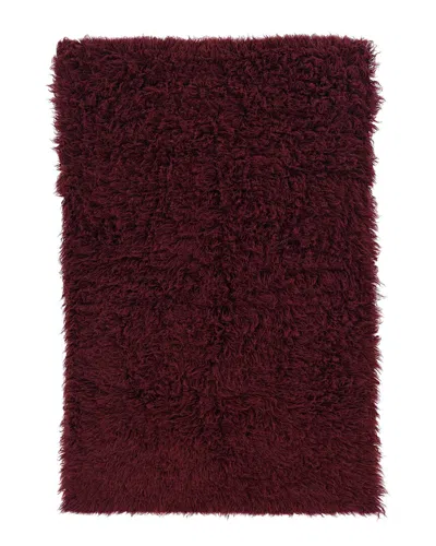 Linon New Flokati 1400gr Wool Area Rug In Burgundy