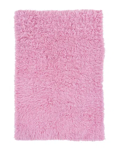 Linon New Flokati 1400gr Wool Area Rug In Pink