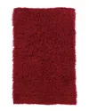 Linon New Flokati 1400gr Wool Area Rug In Red