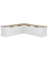 Linon Nooks Backless Corner Nook In White