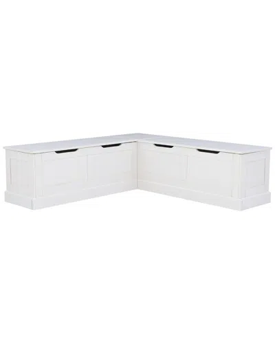 Linon Nooks Backless Corner Nook In White