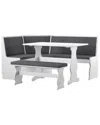 Linon Sasha Charcoal Nook In White