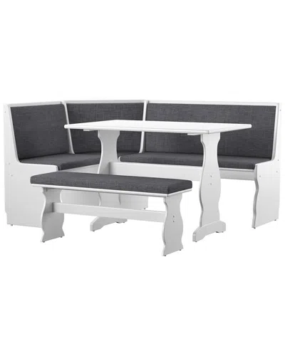 Linon Sasha Charcoal Nook In White