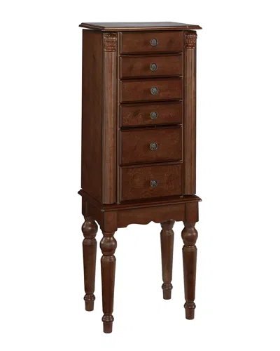 Linon Ollie Jewelry Armoire In Brown