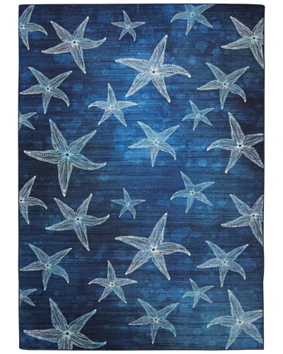 Linon Outdoor Washable Boca Rug In Blue