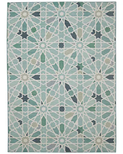 Linon Outdoor Washable Deltona Rug In Green