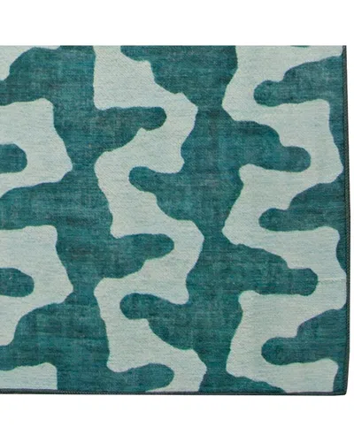 Linon Outdoor Washable Doral Rug In Aqua