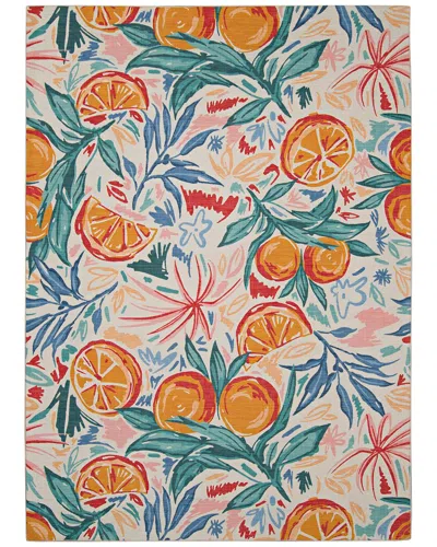 Linon Outdoor Washable Pensacola Rug In White